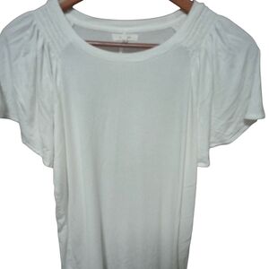 Maurices White Short Sleeve Top Medium Women’s Blouse